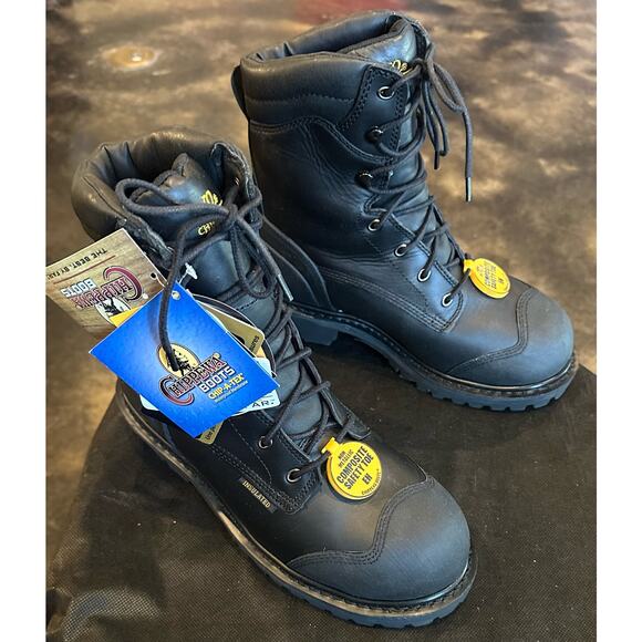 New Chippewa Men's Black Oiled Waterproof Insulated Composition Boot Size 7.5XW - Picture 7 of 9